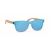 Bamboe zonnebril met all-over glas (UV400) blauw